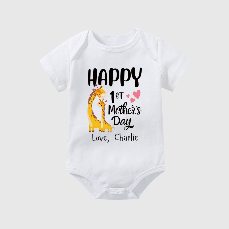 Personalized Happy 1st Mother’s Day Baby Cozy Onesie| BBcloth2214