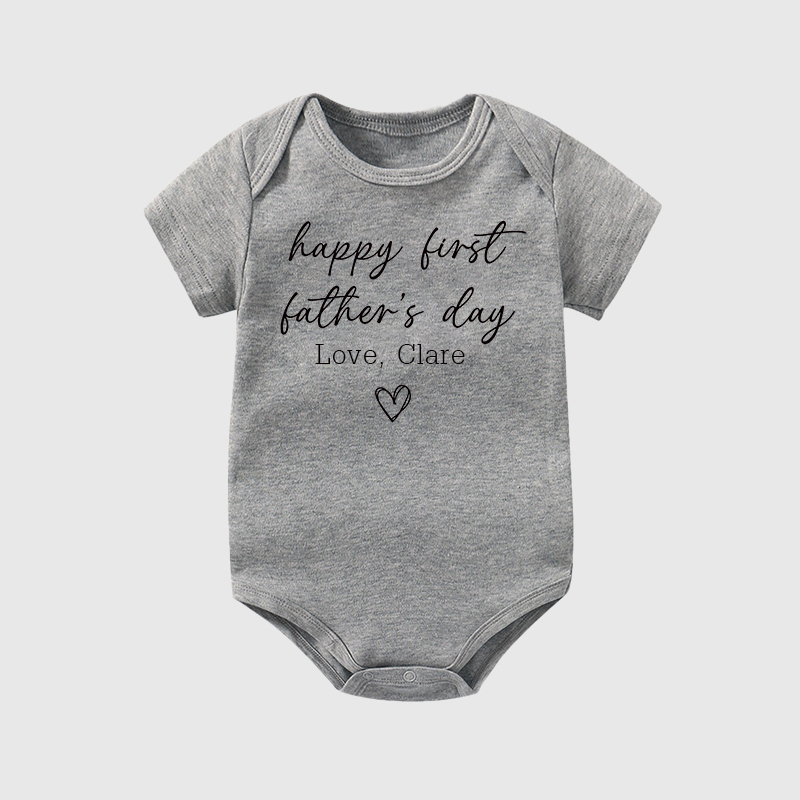 Personalized Happy First Father's Day Baby Cozy Onesie| BBcloth2229