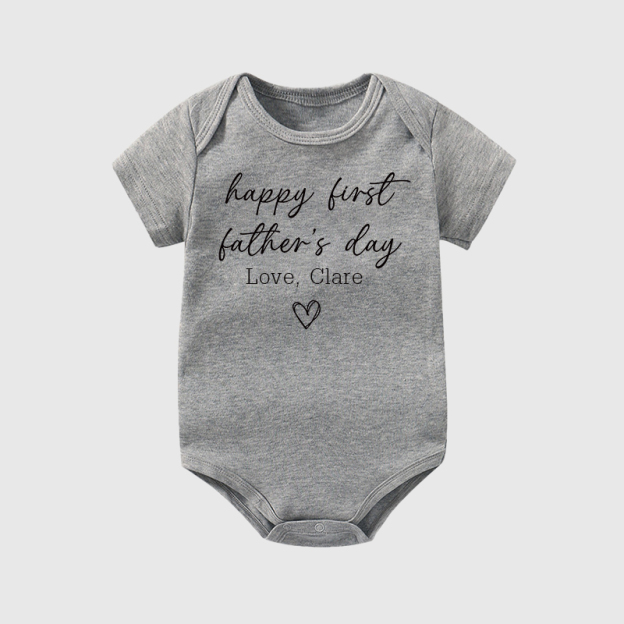 Personalized Happy First Father's Day Baby Cozy Onesie| BBcloth2229
