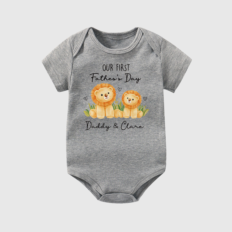 Personalized Our First Father's Day Baby Cozy Onesie| BBcloth2230