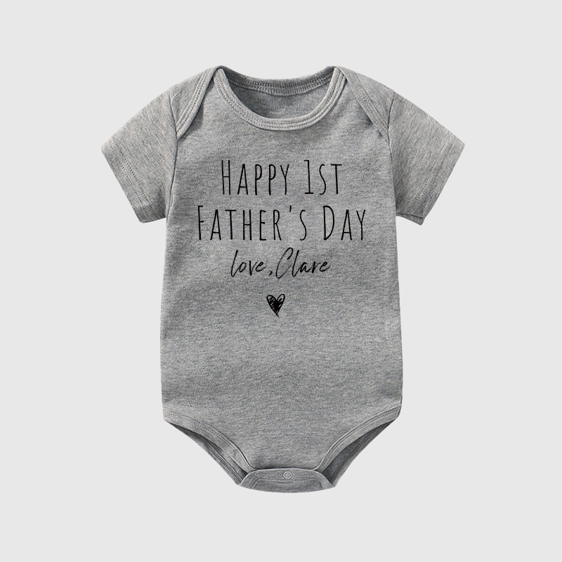 Personalized Happy First Father's Day Baby Cozy Onesie| BBcloth2231