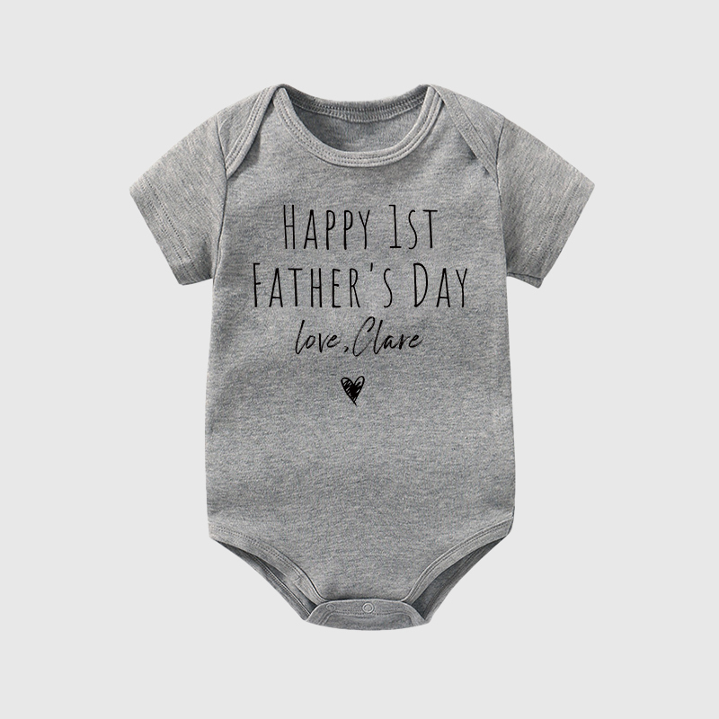 Personalized Happy First Father's Day Baby Cozy Onesie| BBcloth2231