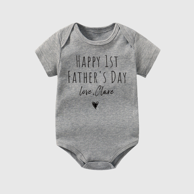 Personalized Happy First Father's Day Baby Cozy Onesie| BBcloth2231