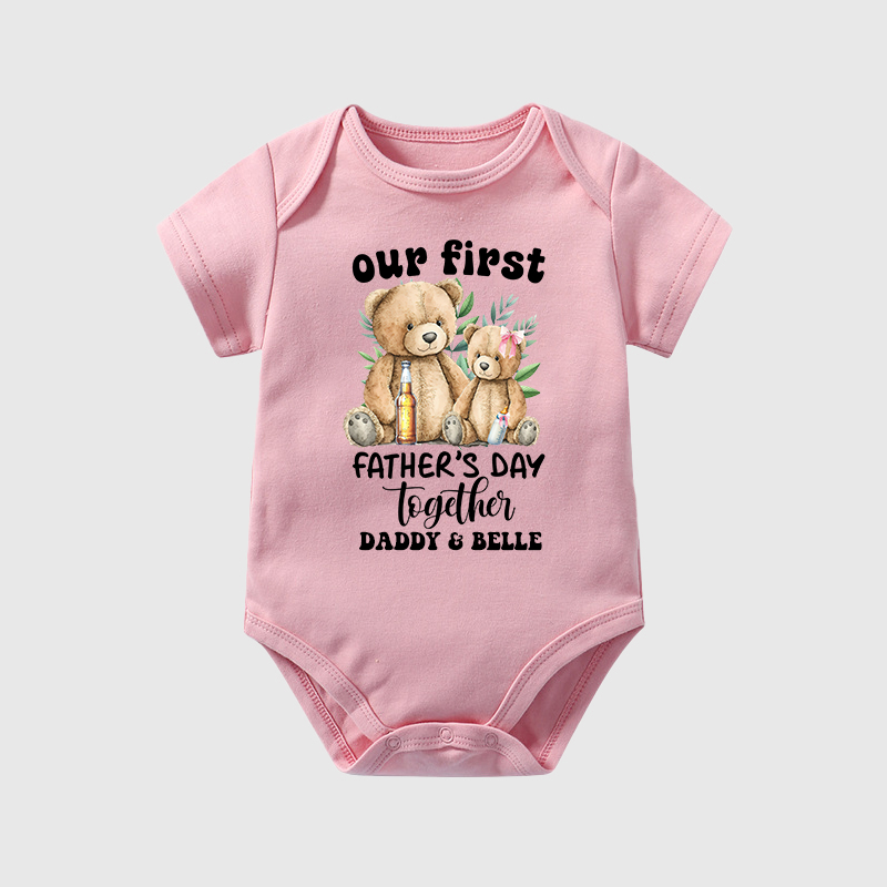 Personalized Happy First Father's Day Cozy Onesie| BBcloth2223