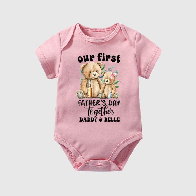 Personalized Happy First Father's Day Cozy Onesie| BBcloth2223