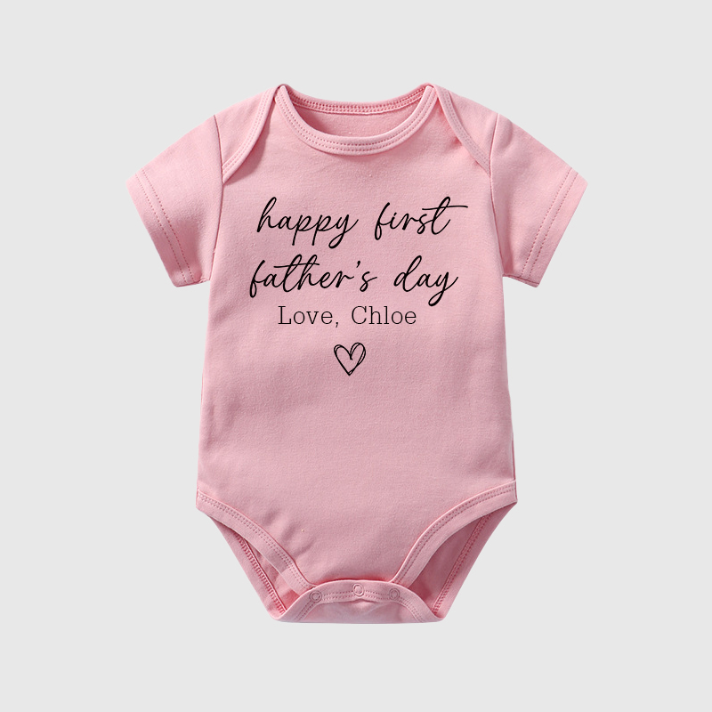 Personalized Happy First Father's Day Baby Cozy Onesie| BBcloth2229