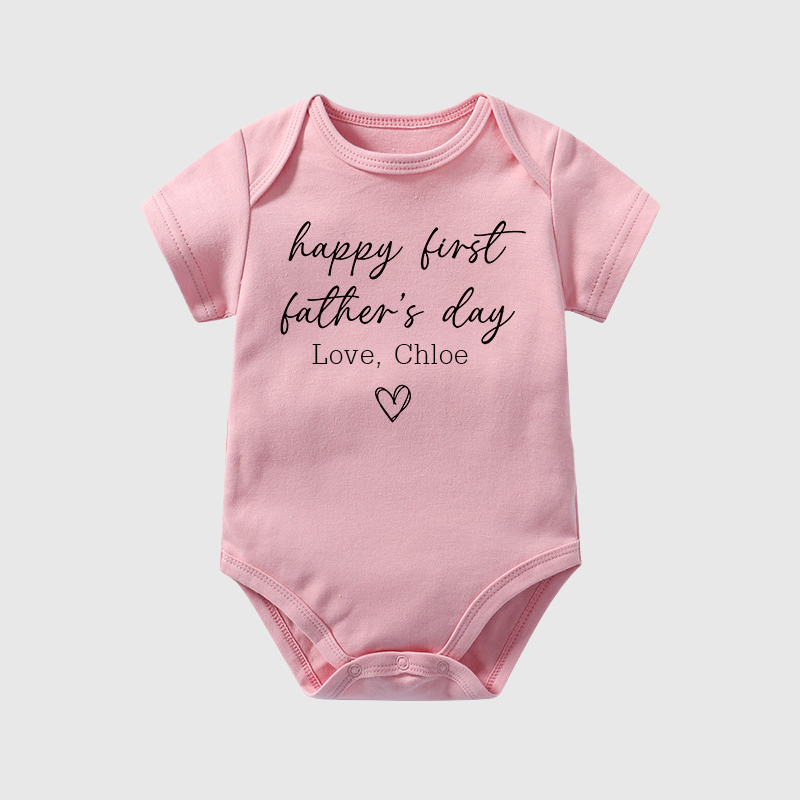 Personalized Happy First Father's Day Baby Cozy Onesie| BBcloth2229
