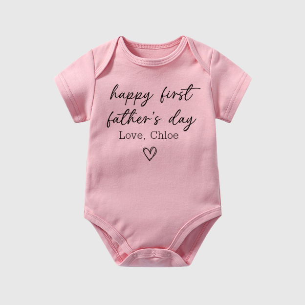 Personalized Happy First Father's Day Baby Cozy Onesie| BBcloth2229