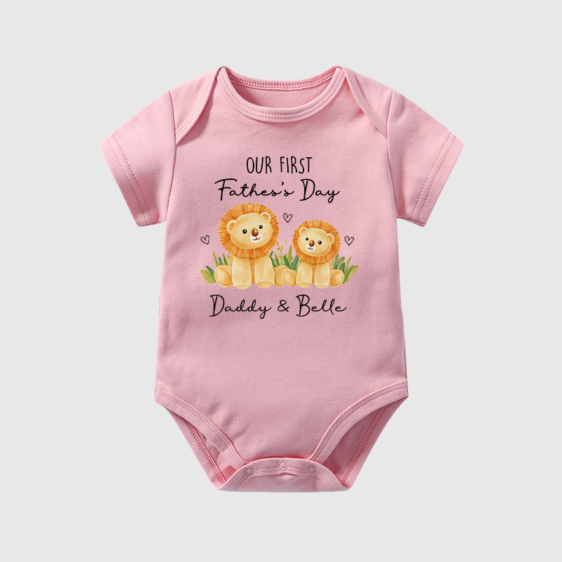 Personalized Our First Father's Day Baby Cozy Onesie| BBcloth2230