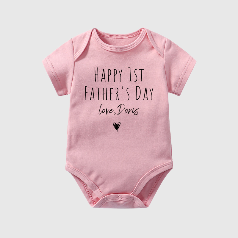 Personalized Happy First Father's Day Baby Cozy Onesie| BBcloth2231