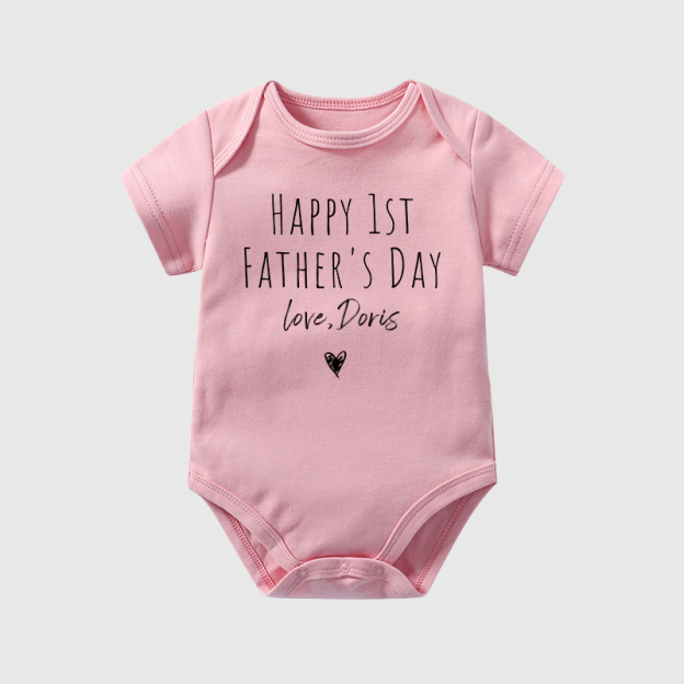 Personalized Happy First Father's Day Baby Cozy Onesie| BBcloth2231