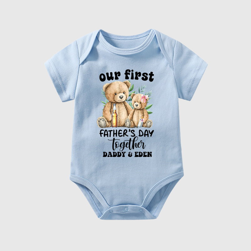 Personalized Happy First Father's Day Cozy Onesie| BBcloth2223