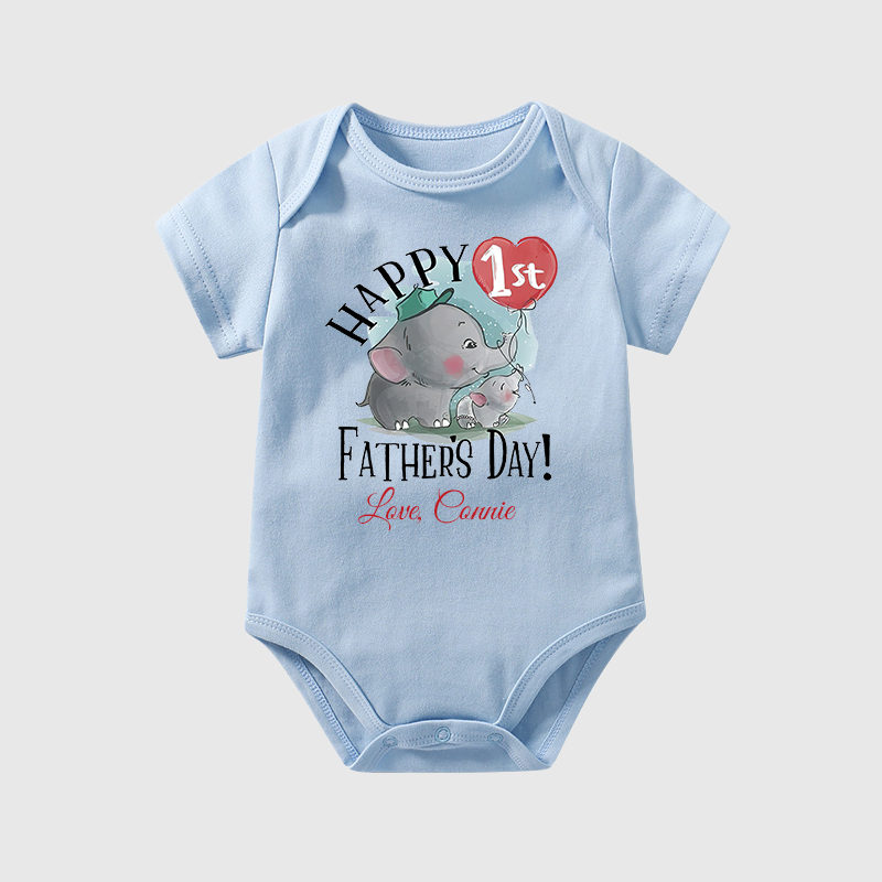 Personalized Happy First Father's Day Cozy Onesie| BBcloth2225
