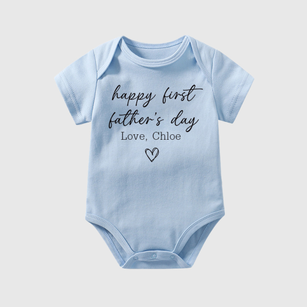 Personalized Happy First Father's Day Baby Cozy Onesie| BBcloth2229