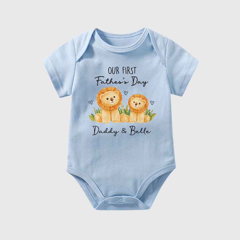 Personalized Our First Father's Day Baby Cozy Onesie| BBcloth2230