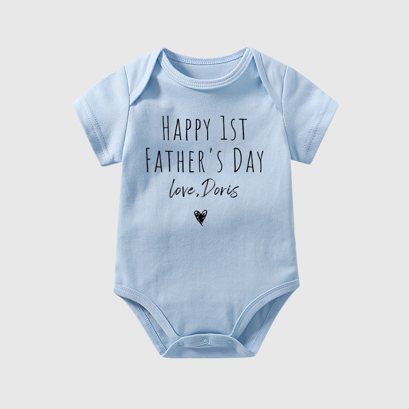 Personalized Happy First Father's Day Baby Cozy Onesie| BBcloth2231