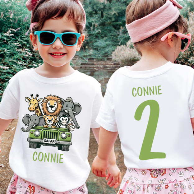 Personalized Kid Safari Birthday Cozy T-Shirt| Cloth1445