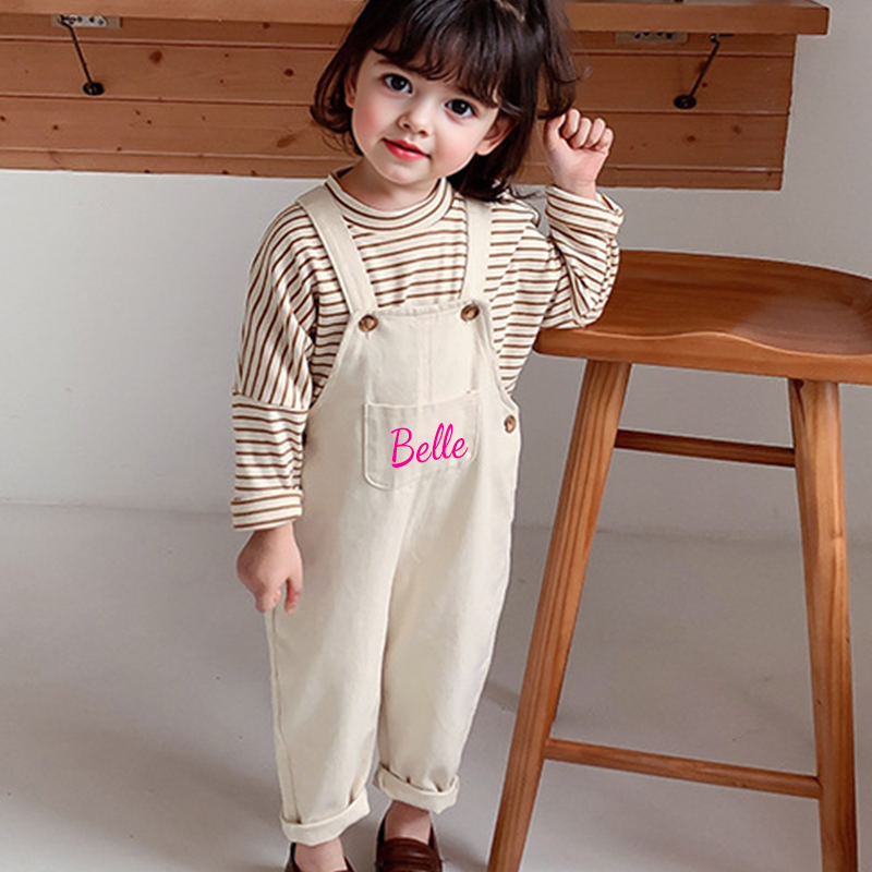 Personalized Kids Oversized Denim Loose Overalls| Pants10