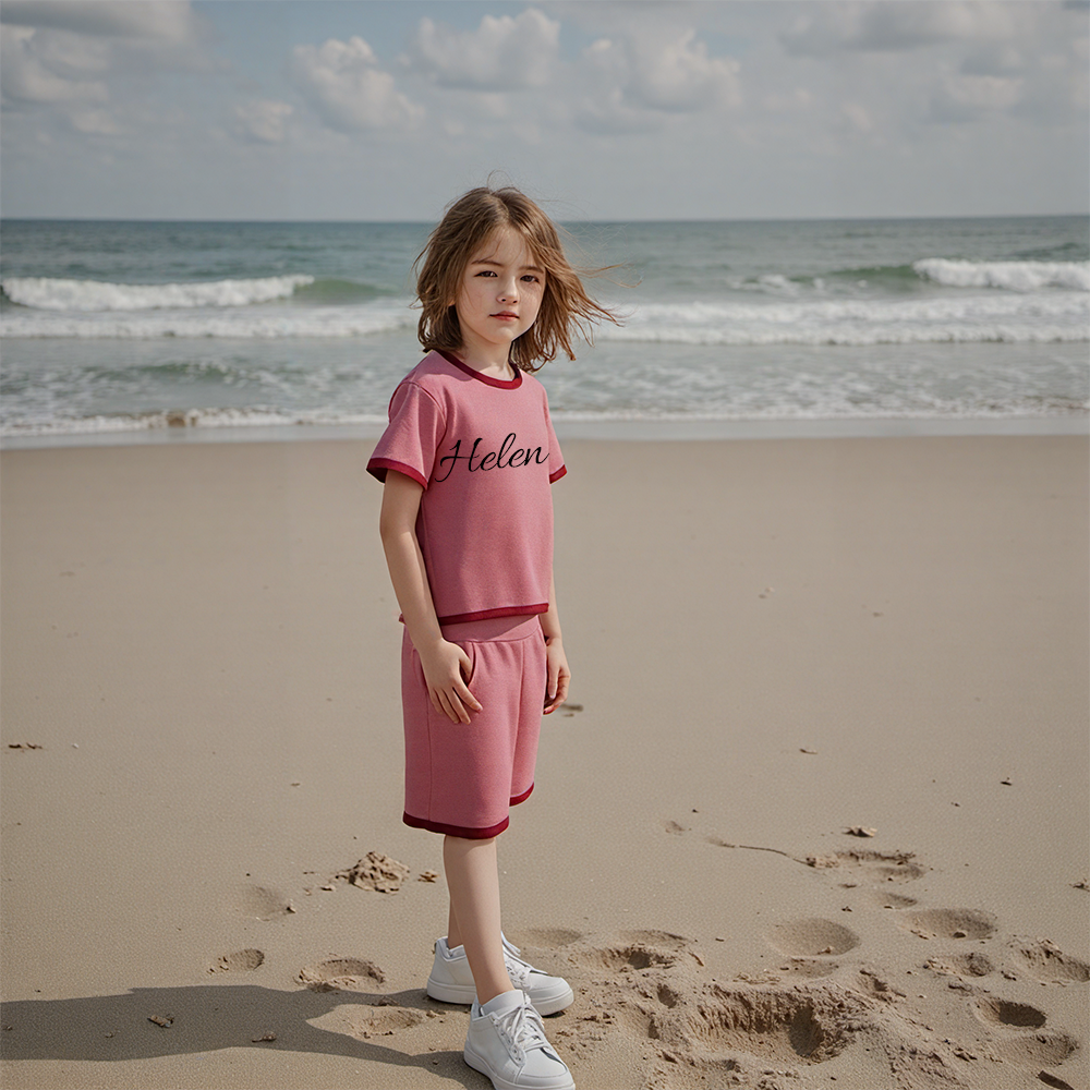 Personalized Kids Summer Name Toddler Shorts Set| Cloth219