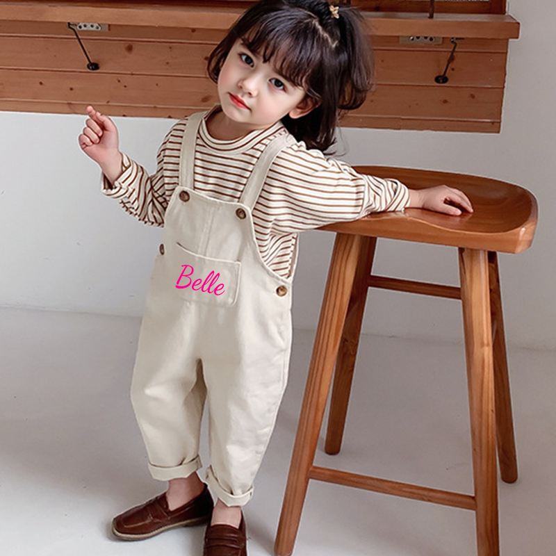 Personalized Kids Oversized Denim Loose Overalls| Pants10