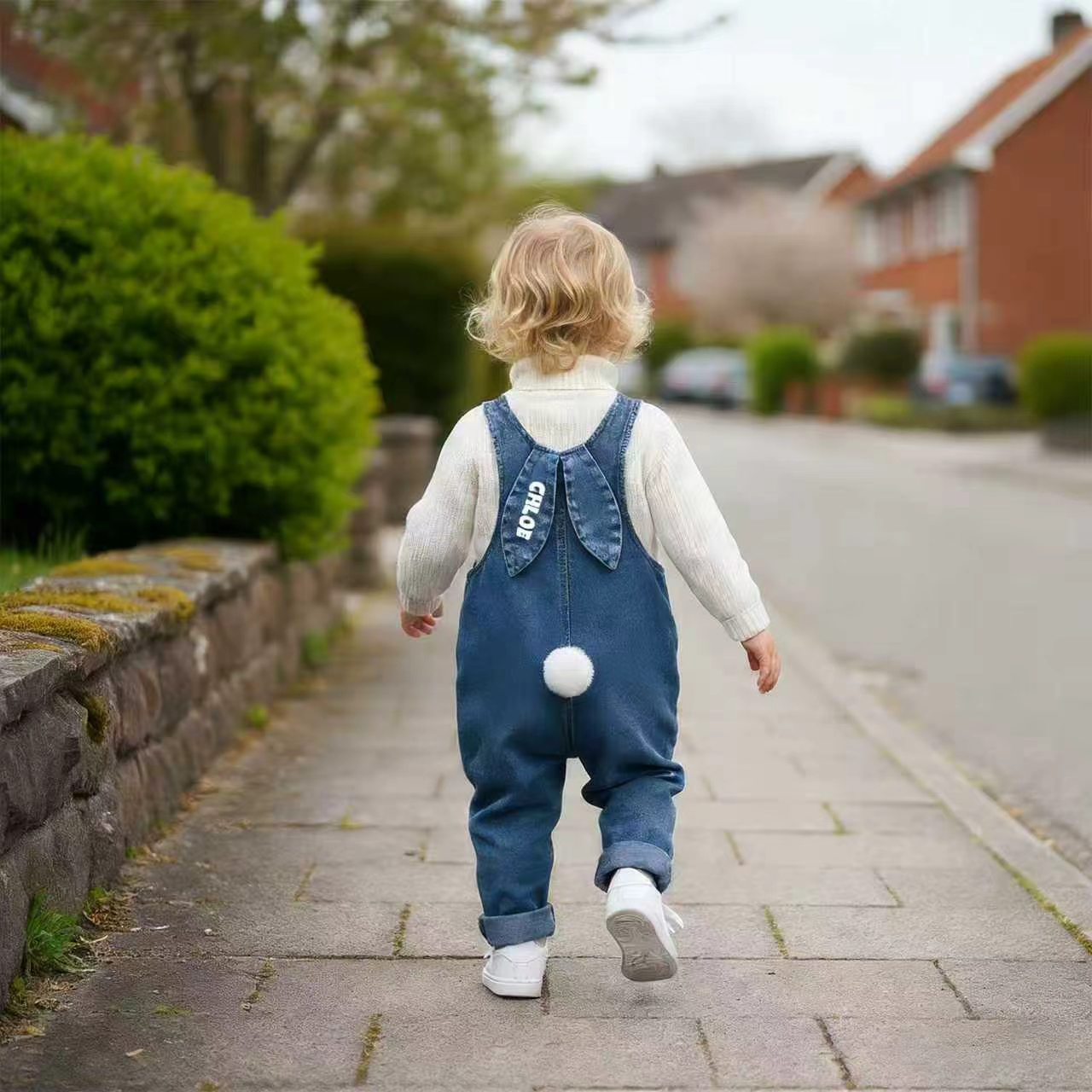 Personalized Kids Bunny Ears Demin Overalls| Pants29