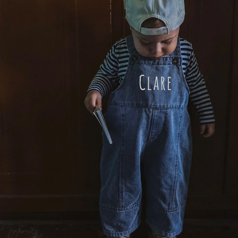 Personalized Kids Oversized Denim Loose Overalls| Pants07