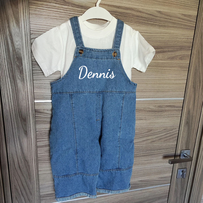 Personalized Kids Oversized Denim Loose Overalls| Pants07