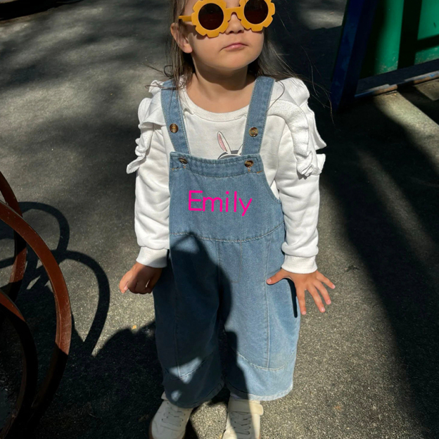 Personalized Kids Oversized Denim Loose Overalls| Pants07