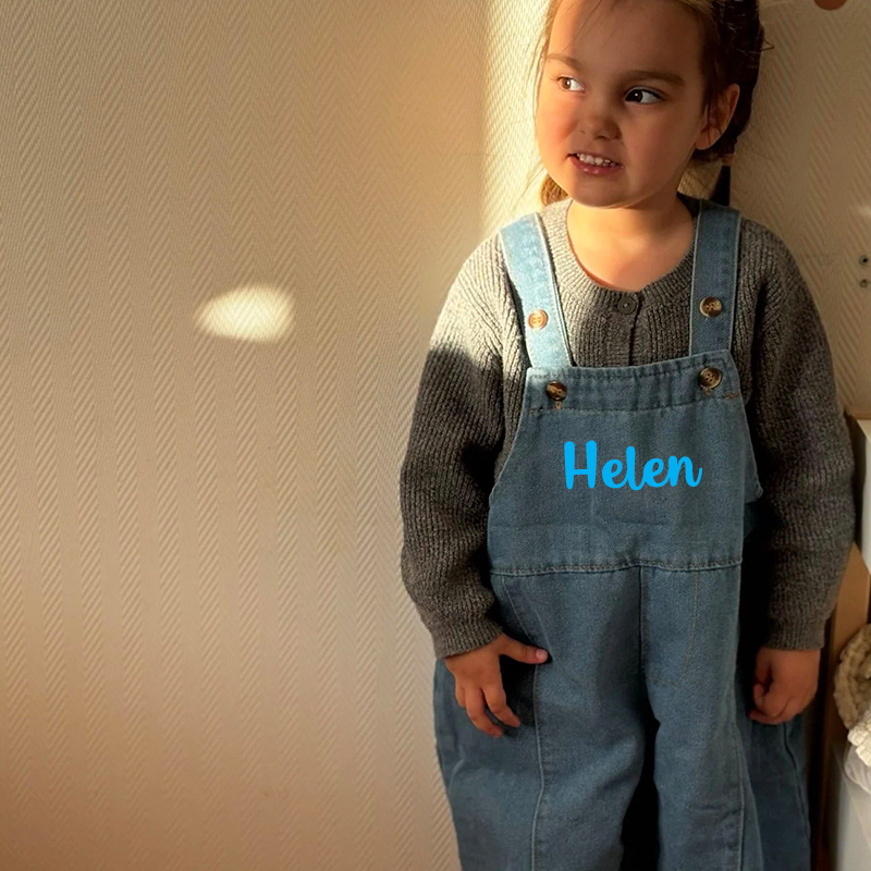 Personalized Kids Oversized Denim Loose Overalls| Pants07