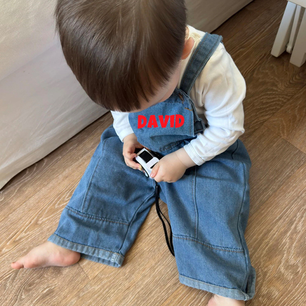 Personalized Kids Oversized Denim Loose Overalls| Pants07