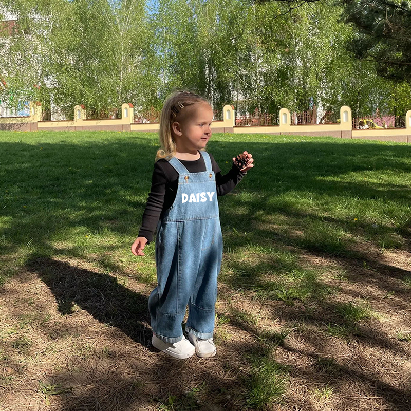Personalized Kids Oversized Denim Loose Overalls| Pants07