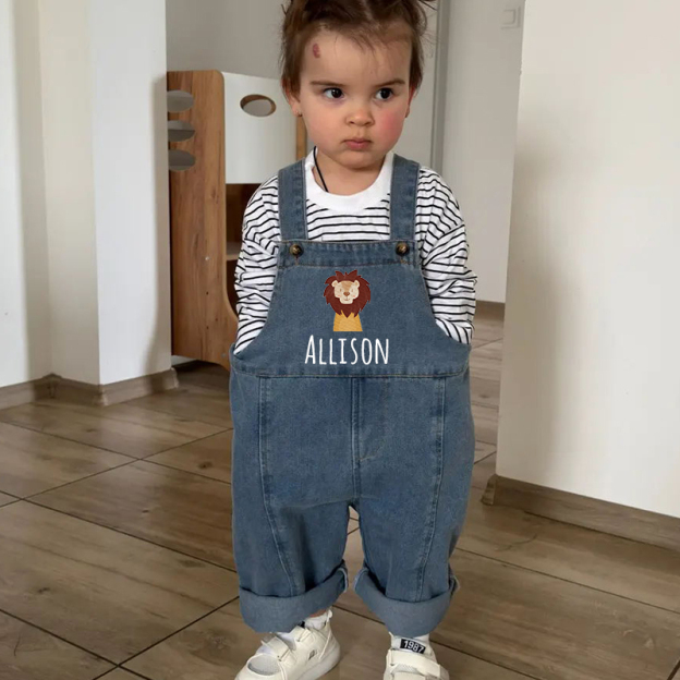 Personalized Kids Oversized Denim Loose Overalls| Pants0703