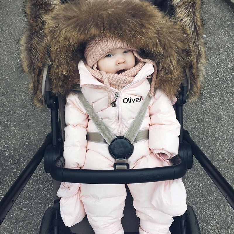 Personalized Baby Fur Lined Hood Cozy Snowsuit| Cloth93