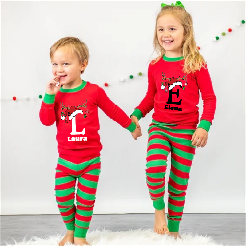 Personalized Family Monogram Christmas Pajamas Set| Cloth2402