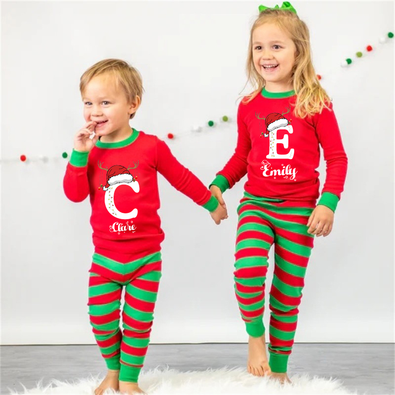 Personalized Family Monogram Christmas Pajamas Set| Cloth2401