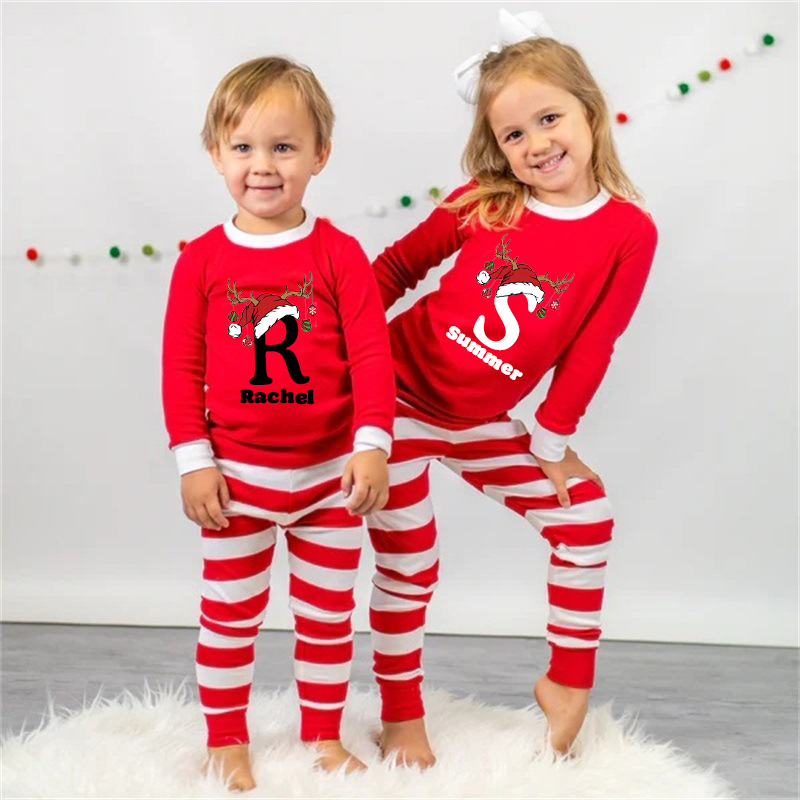 Personalized Family Monogram Christmas Pajamas Set| Cloth2402