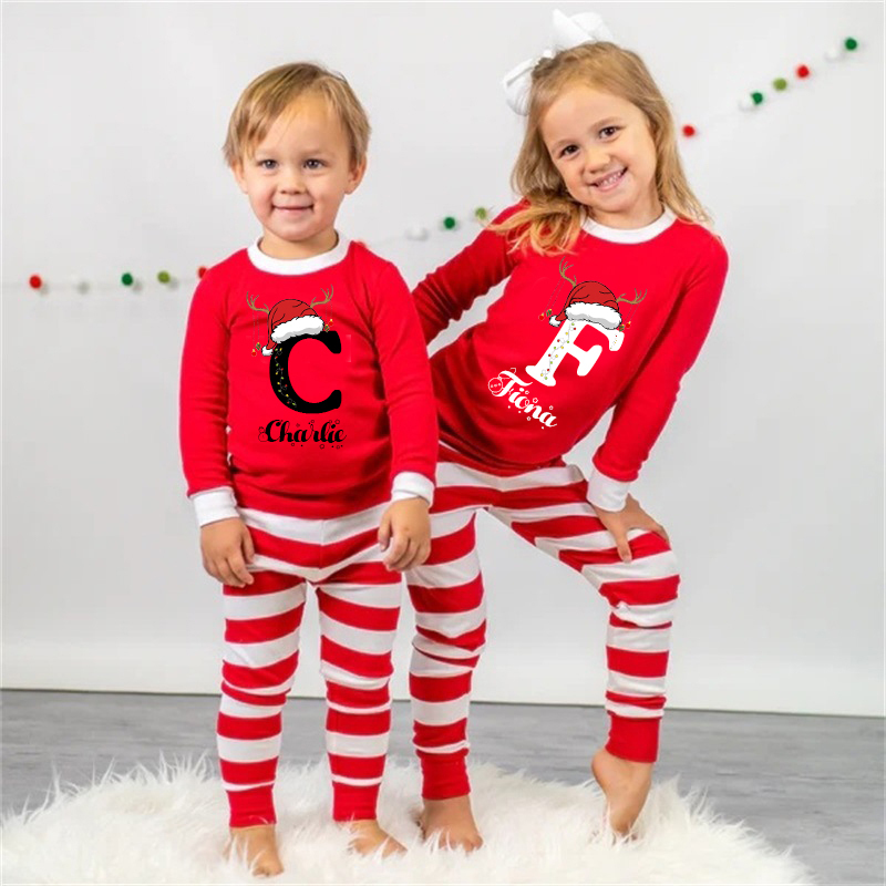 Personalized Family Monogram Christmas Pajamas Set| Cloth2401