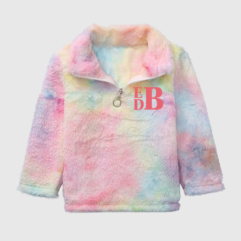 Personalized Mom & Me Tie Dye Monogram Matching Pullover Jacket| Cloth