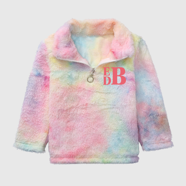 Personalized Mom & Me Tie Dye Monogram Matching Pullover Jacket| Cloth90