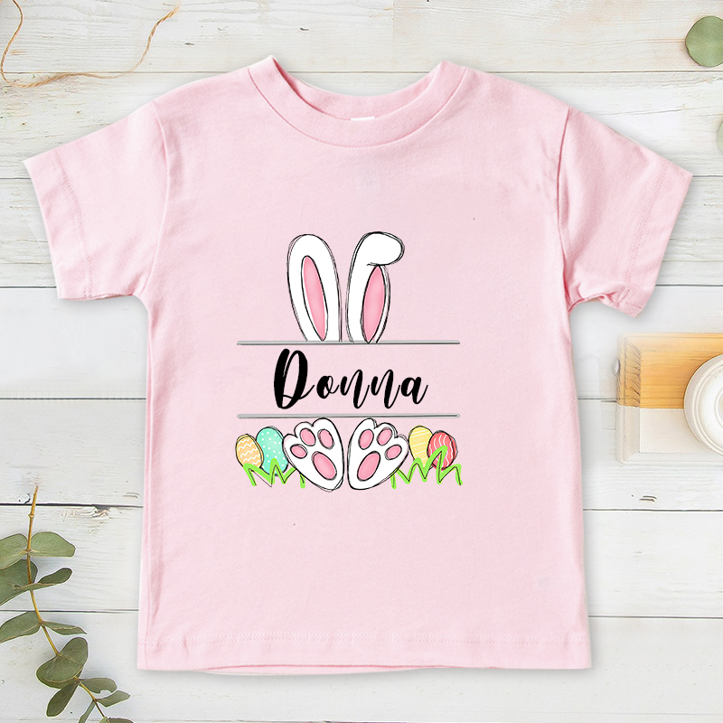Personalized Kids Bunny Summer T-Shirt| Cloth133