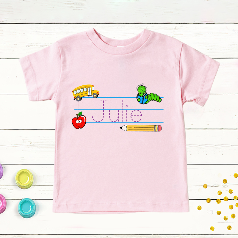 Personalized Kids Back To School Name T-Shirt| Cloth1404