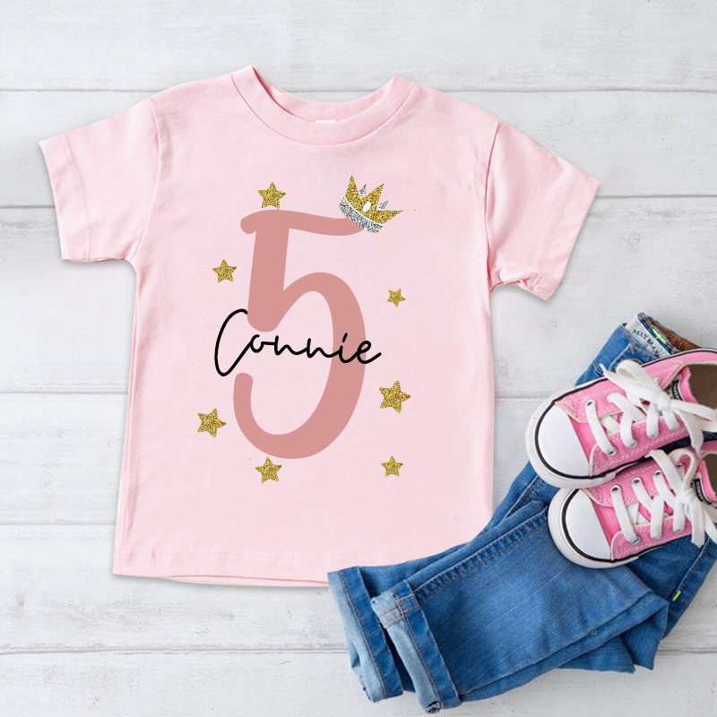 Personalized Girl Birthday Princess Theme T-Shirt| Cloth1449