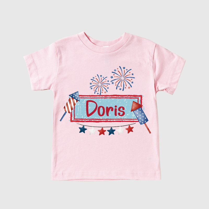 Personalized Kid 4th Of July Firework Independence T-Shirt| Cloth1452