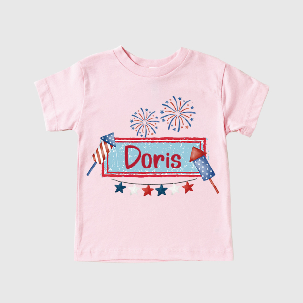 Personalized Kid 4th Of July Firework Independence T-Shirt| Cloth1452