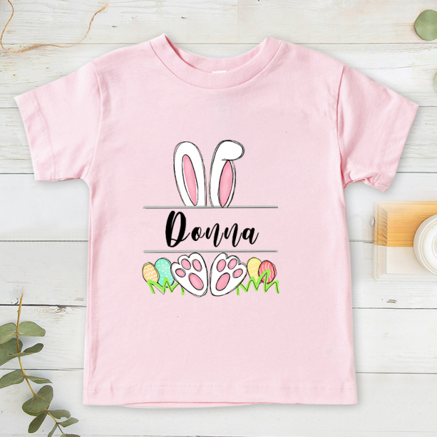 Personalized Kids Bunny Summer T-Shirt| Cloth133