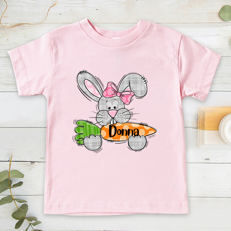 Personalized Kids Bunny Summer T-Shirt| Cloth134