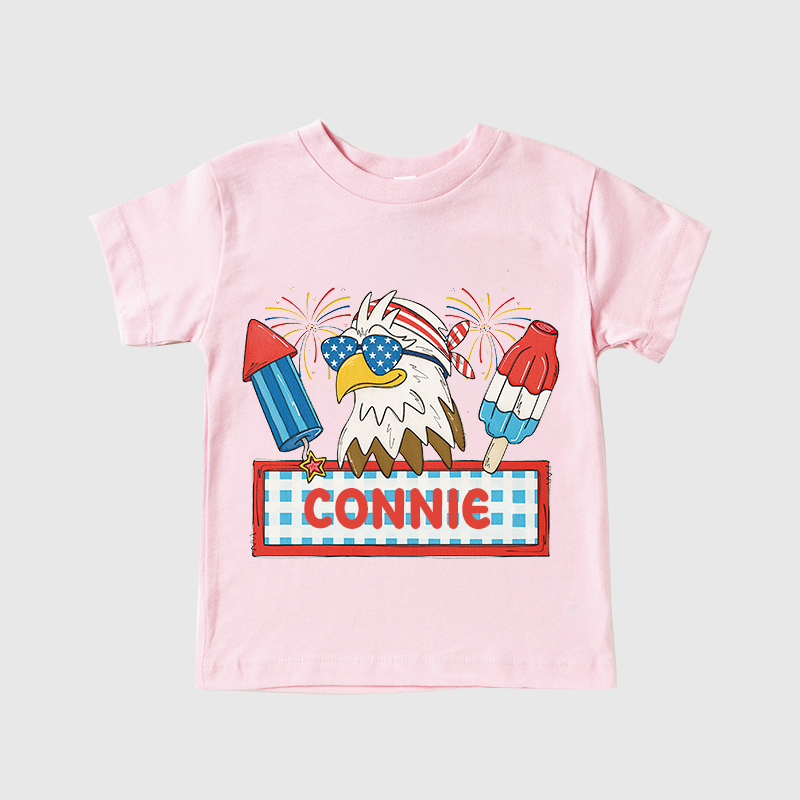 Personalized Kid 4th Of July Eagle Firework Independence T-Shirt| Cloth1461