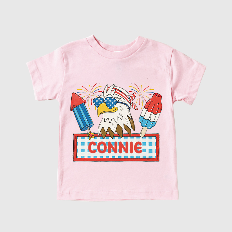 Personalized Kid 4th Of July Eagle Firework Independence T-Shirt| Cloth1461