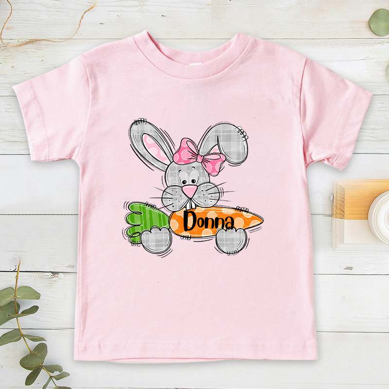 Personalized Kids Bunny Summer T-Shirt| Cloth134