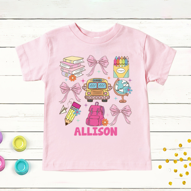 Personalized Girls Back To School Name T-Shirt| Cloth1481